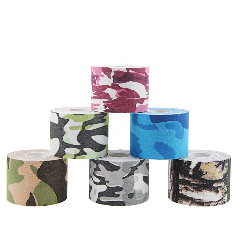 OEM accepted camo  kineiology tape cotton adhesive elastic medical muscle cure support waterproof