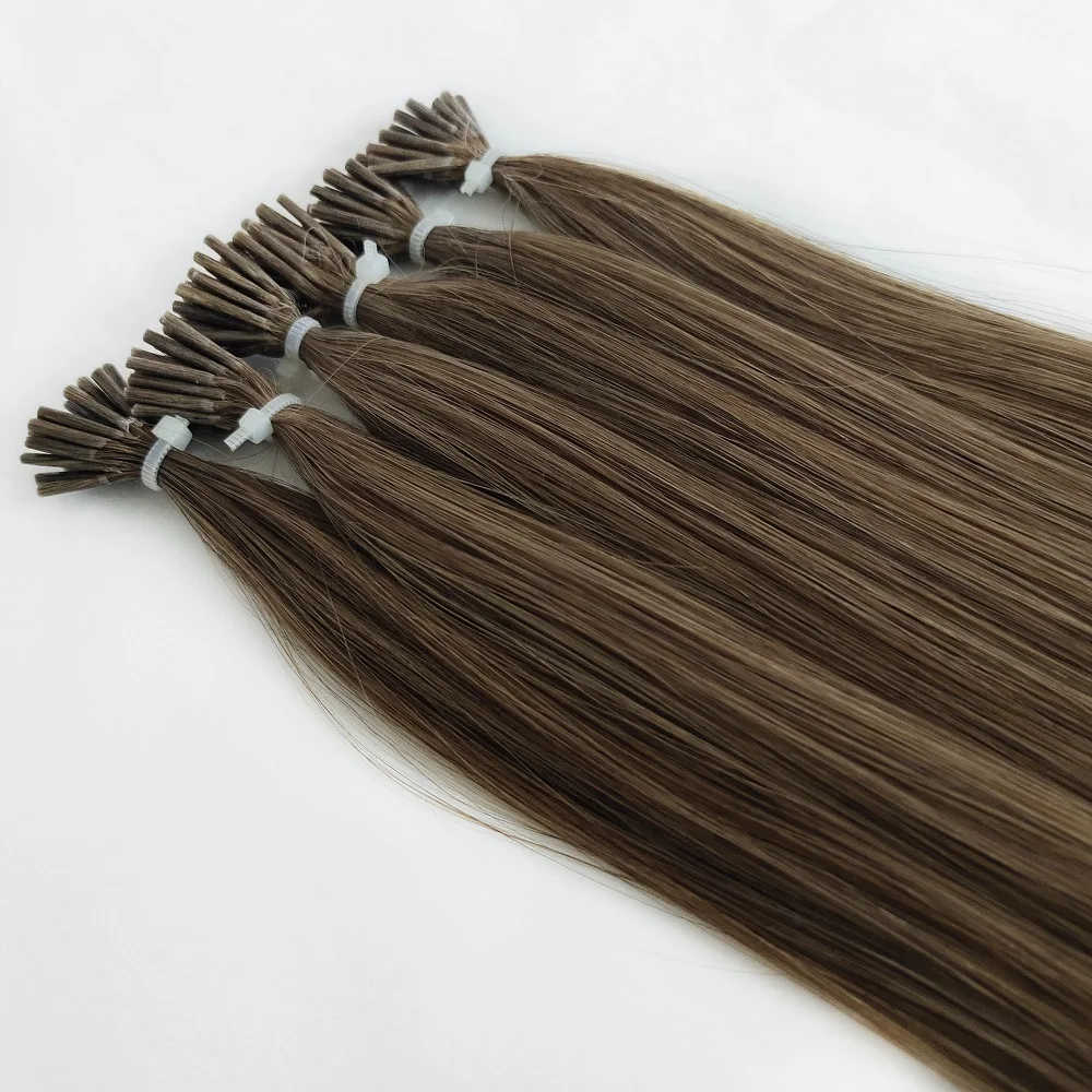 Wholesale Russian Super Double Drawn Pre bonded Human Hair Stick I Tip Hair Extensions