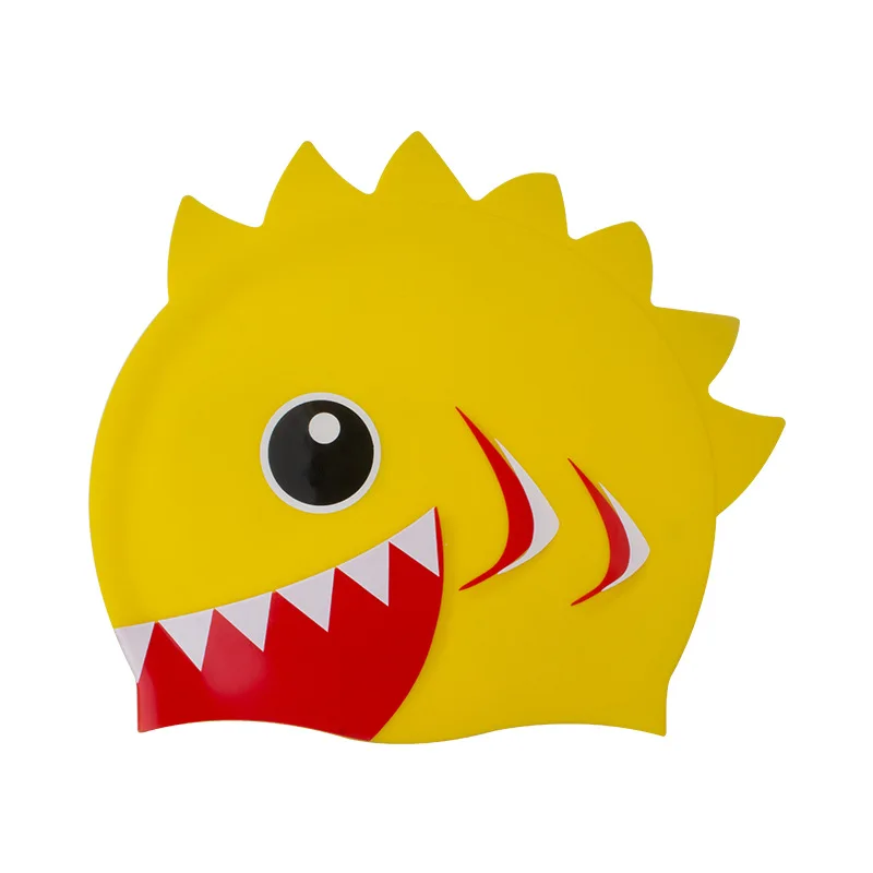 Fish shape silicone kids swimming cap
