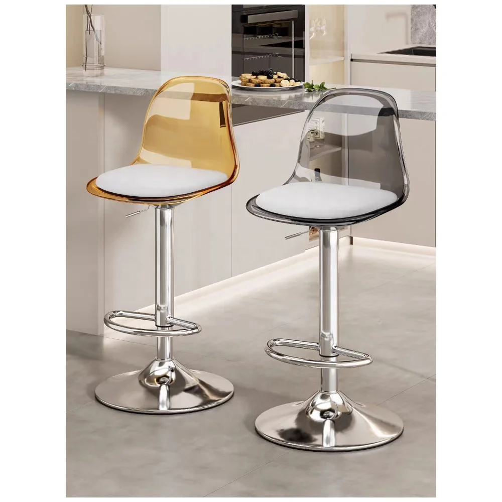 Counter Chairs for Kitchen Bar Stools Furniture Swivel Height Chairs for Restaurant and Bar Transparent Adjustable