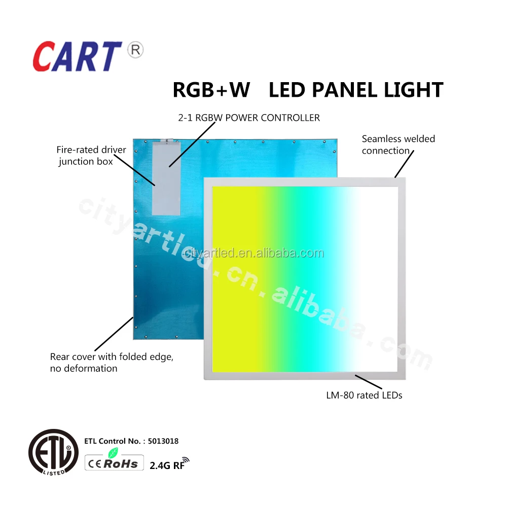 New DMX512 control 2.4g wifi  Smart  LED RGB/RGBW/RGB+CCT/RGBWW LED Panel Light 600x600 300x1200 600x1200mm  ETL CE RoHS