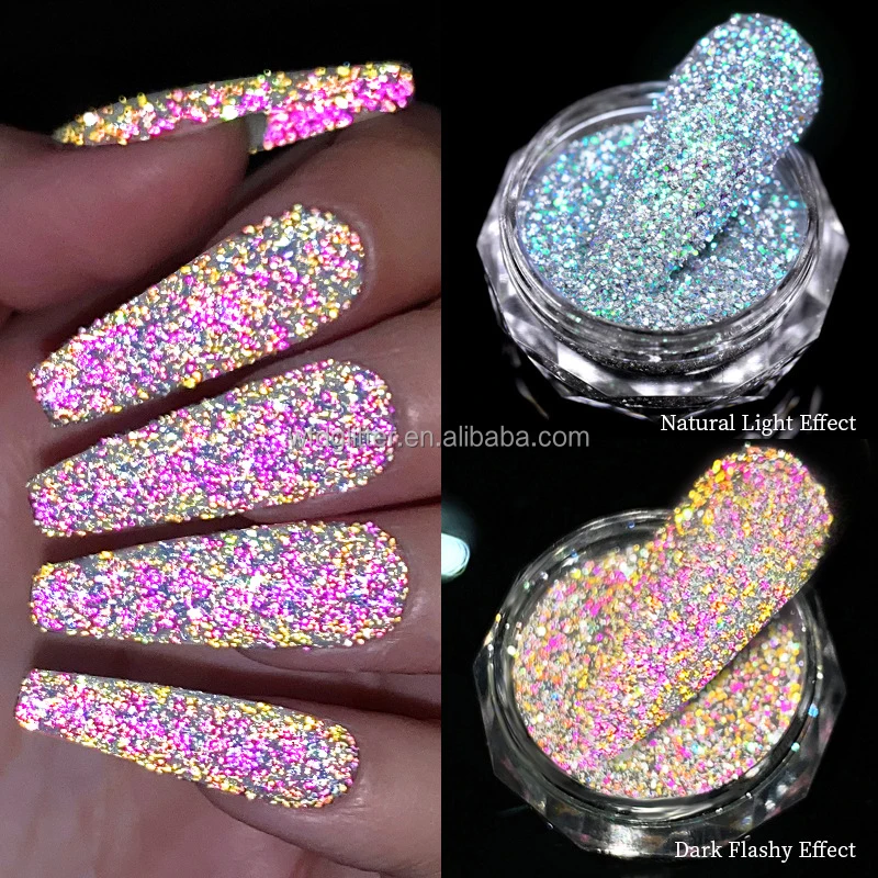 Wholesale polyester glitter reflective diamond powder glitter high sparkle glitter for tumblers