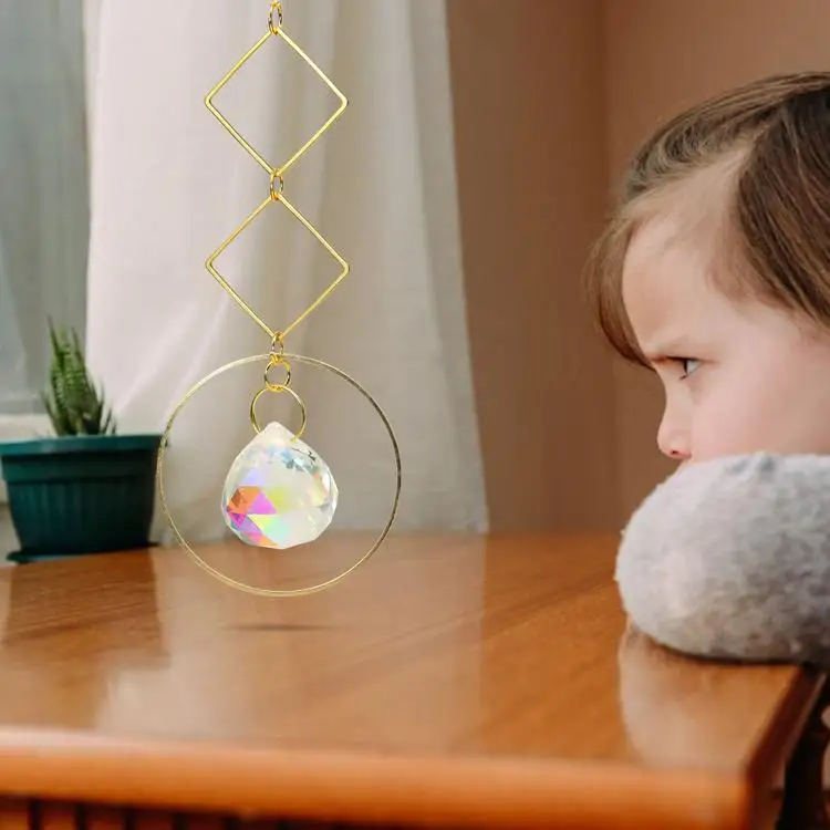 
2021 Hot Selling Moonlight Pendant Crystal Light Prism Car Hanging Wind Chime 