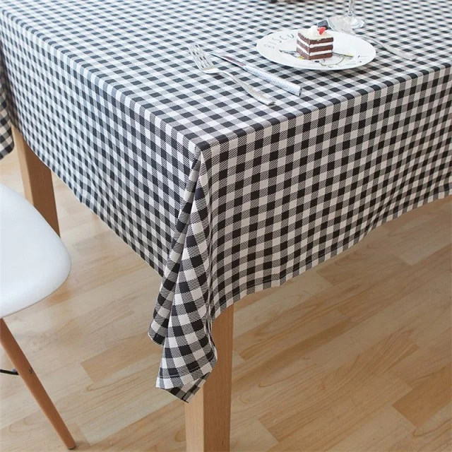 100% Cotton Premium Quality Yarn Dyed Checks Table Linen Product Custom Designs Small Plaid Table Cloths In India High Quality