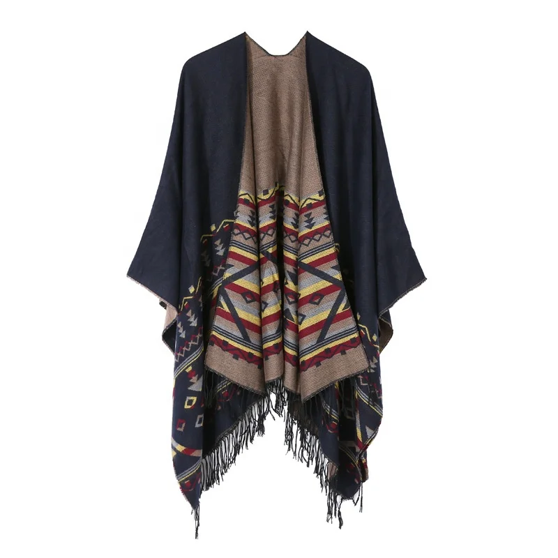 Top Supplier Bright Colourful Bohemian Winter  Tassel Christmas Present Women Long Shawl Free Sample