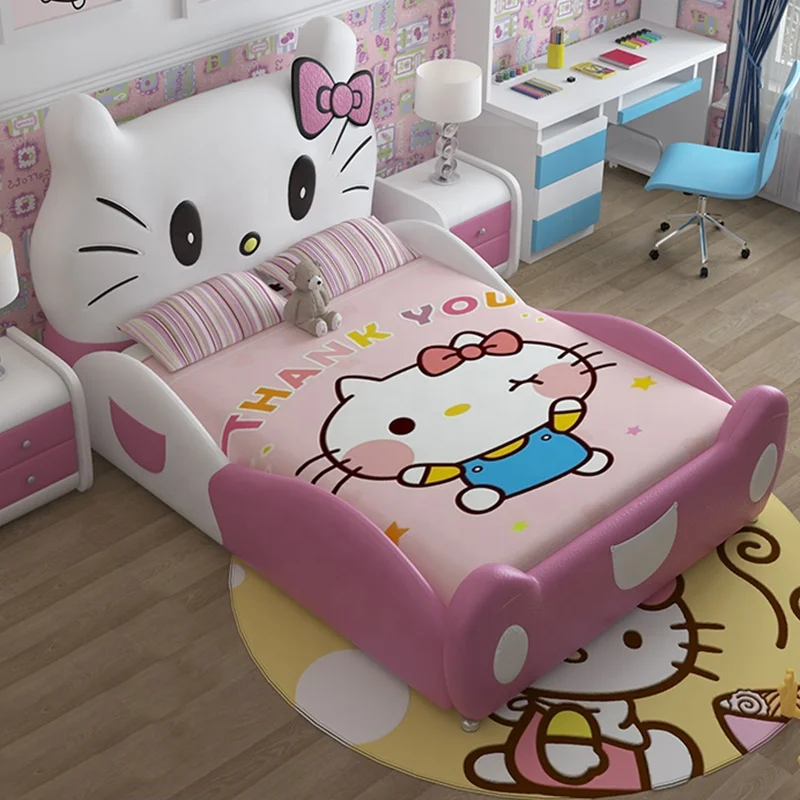 Для детей с рисунком «Хелло Китти»; Кровать принцессы дизайн широко используется в производстве мебели детская кровать для спальни CB09