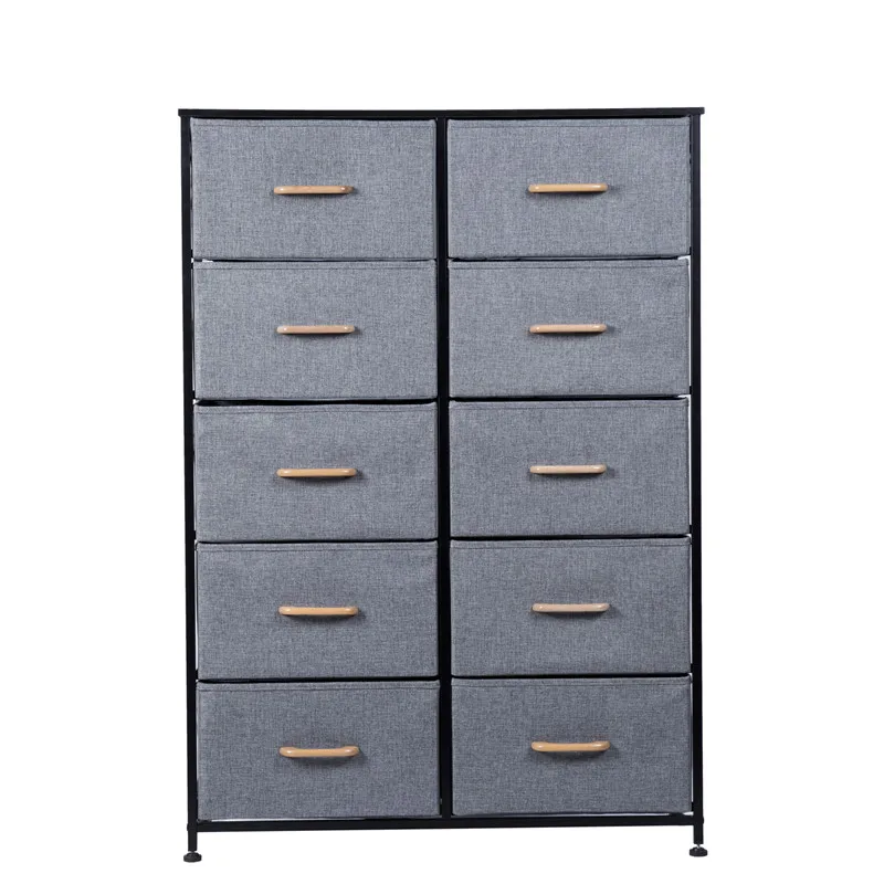 Manufacturers wholesale minimalist home cabinet 10 drawer fabric drawer dresser storage tower