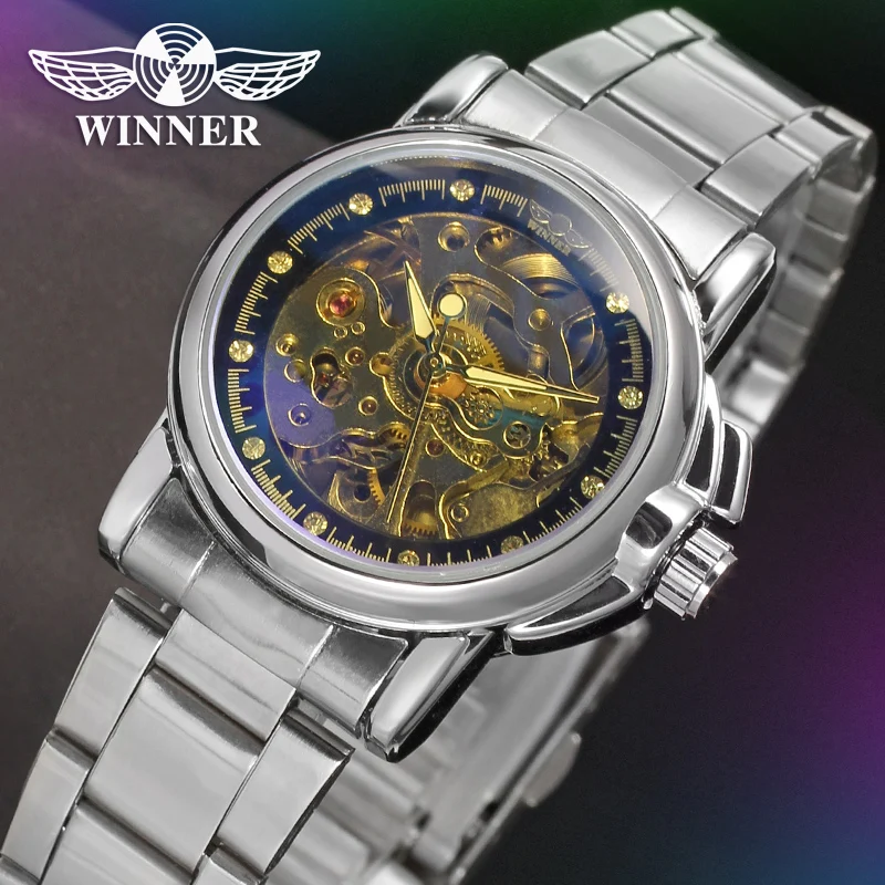 China Factory T winner Brand Gold Watches Lady Minimalist Elegant Luxury Automatic OEM Skeleton Mechanical Womens WristWatch