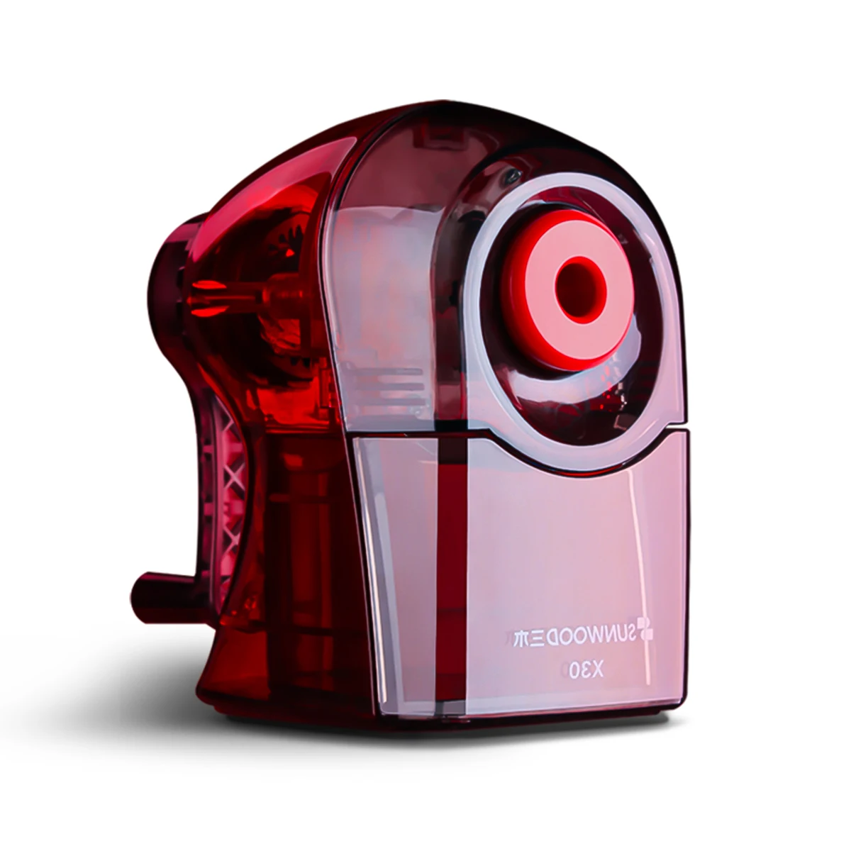 SUNWOOD Pencil Sharpeners Manual for School Kids Classroom Office and Teacher Supplies with Large Shaving Box Adjustable Tip X30