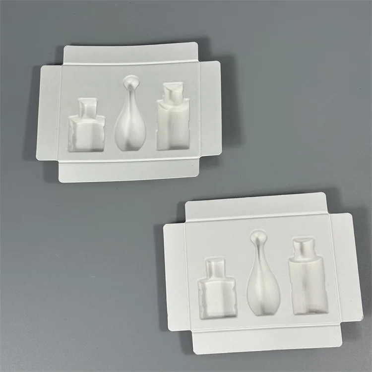 Custom Compostable Molded Pulp Insert Packaging Tray For Cosmetics