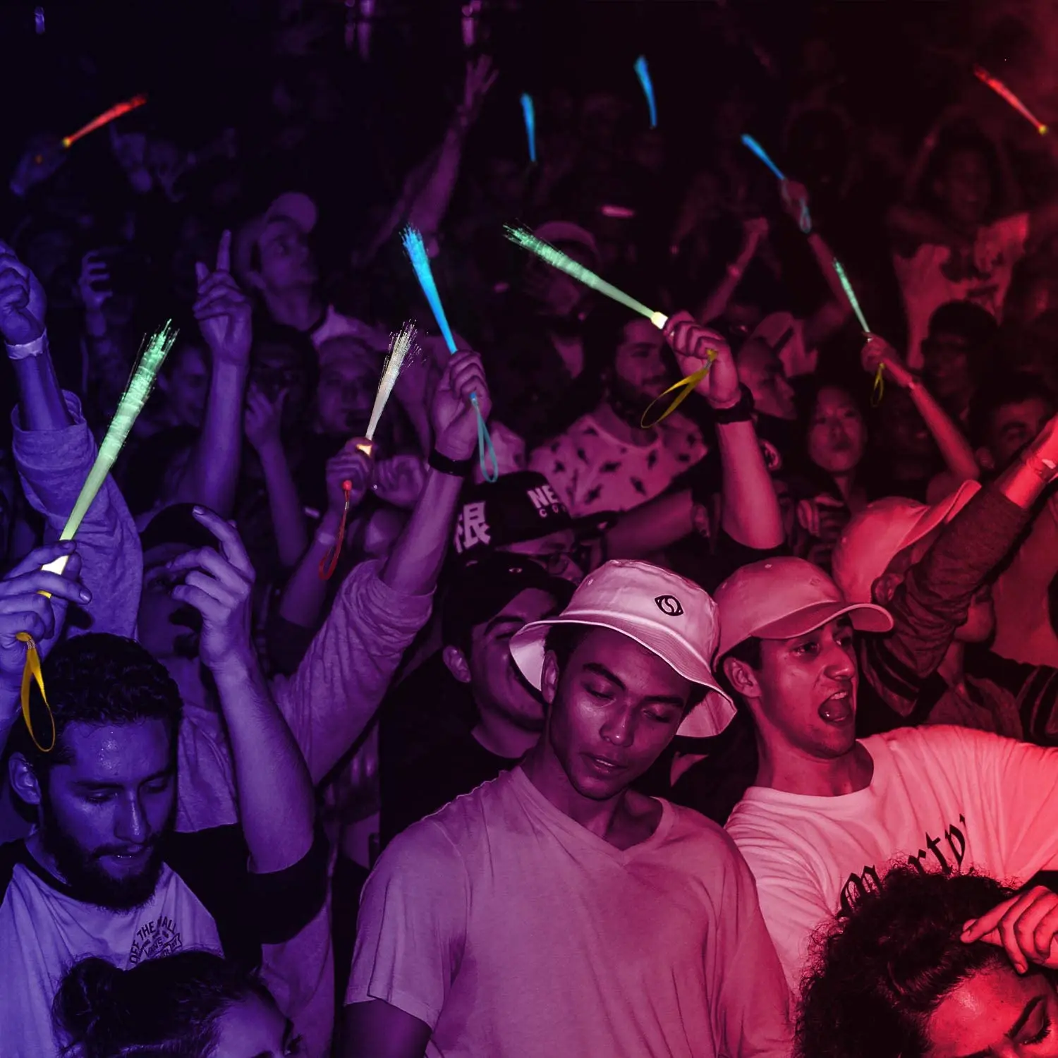 Light Up Fiber Optic Wand 3 Modes Colorful Flashing LED Light Up Glow for Show Events Club Festival Fiber Optic Stick