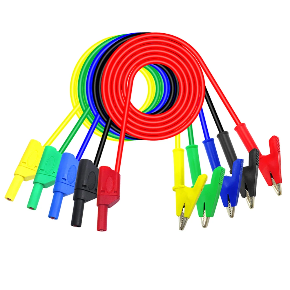 Alligator Clip Wires 20A Alligator Test Leads Multimeter Test Clips Probe Lead Banana Plug Cable