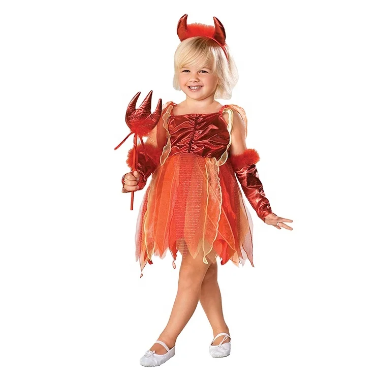 New design customized devil cosplay costume party costume devil dress for children scarlet witch costume kids