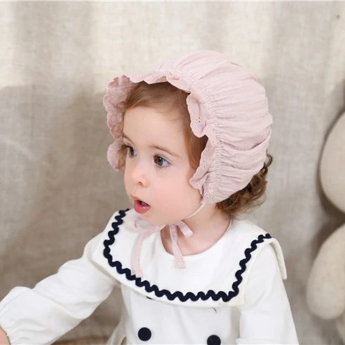Cute Lace Newborn Baby Hat Photography Props Flower Summer Baby Accessories Girl Sun Hat Breathable Cotton Infant Bonnet Caps