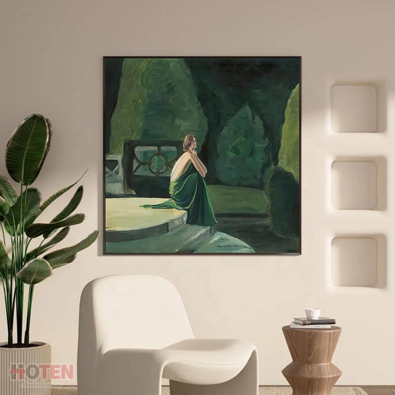 PROM girl oil painting Modern Handmade Dancing Dress Girl Portrait Oil Painting For Home Hotel Decoration Arts