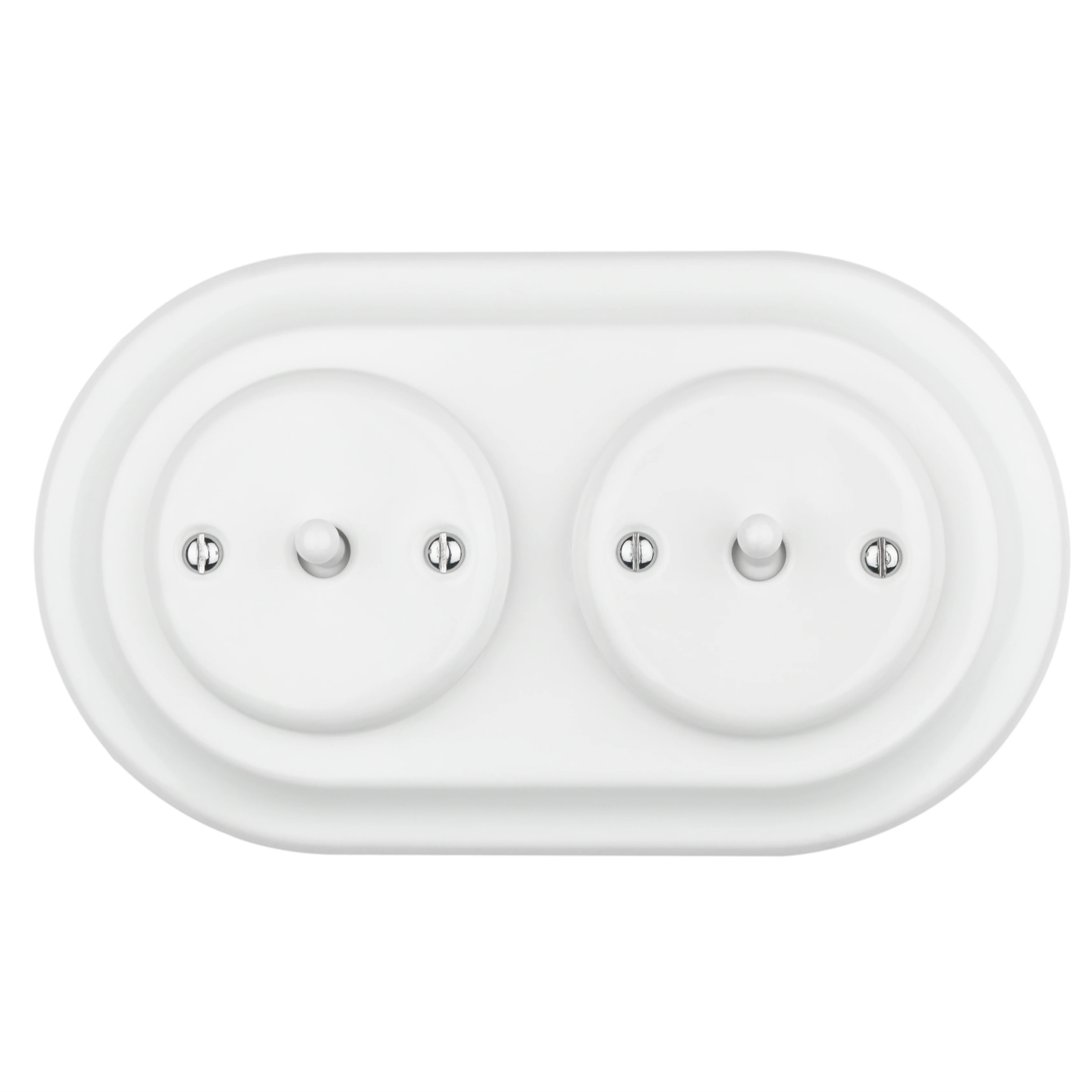 Винтаж заподлицо белая керамическая 1 Gang тумблер настенный выключатель с двойной фарфор