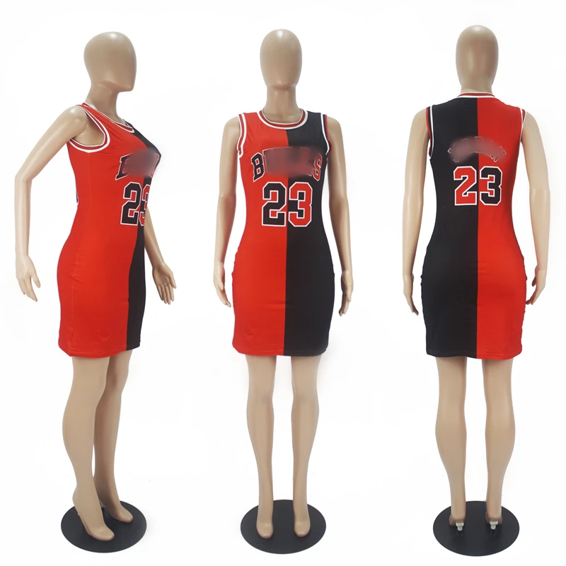 
2021 Hot Jersey Dresses Classical T shirt dresses letter Printed raptors design basketball jersey dress for women uniform 