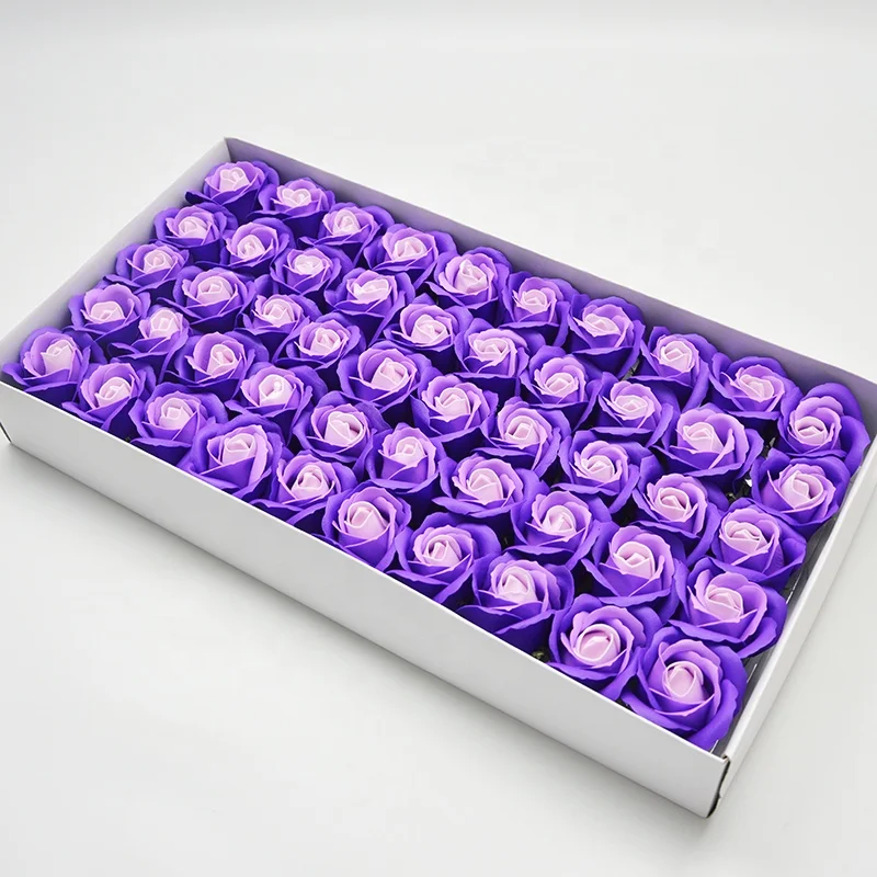 
Factory Sells Scented Artificial Real Touch Bouquet Gift Box Christmas Decoration Gradient 3 Layer Mixed-Color Soap Flower Roses 