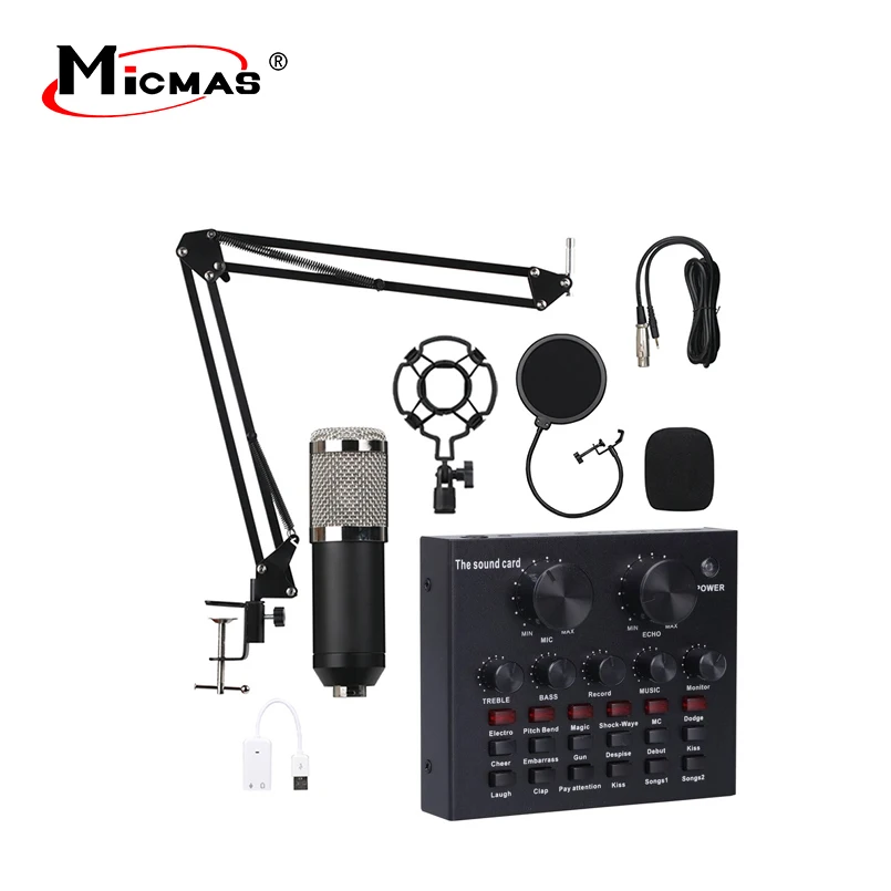 
Micmas Clear Sound Condenser Microphone and V8 Sound Card With Great Price 