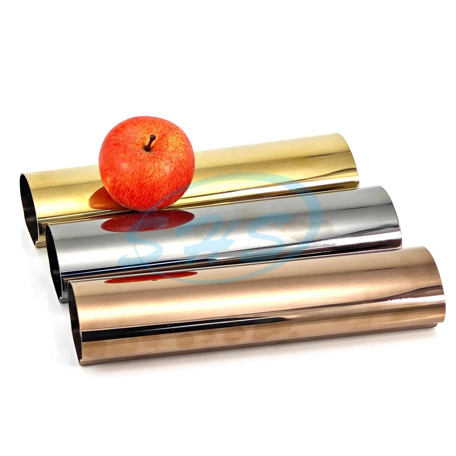 ASTM 201 304 316L stainless handrail pipes with mirror & golden PVD plated tube for staircase handrail modern styles