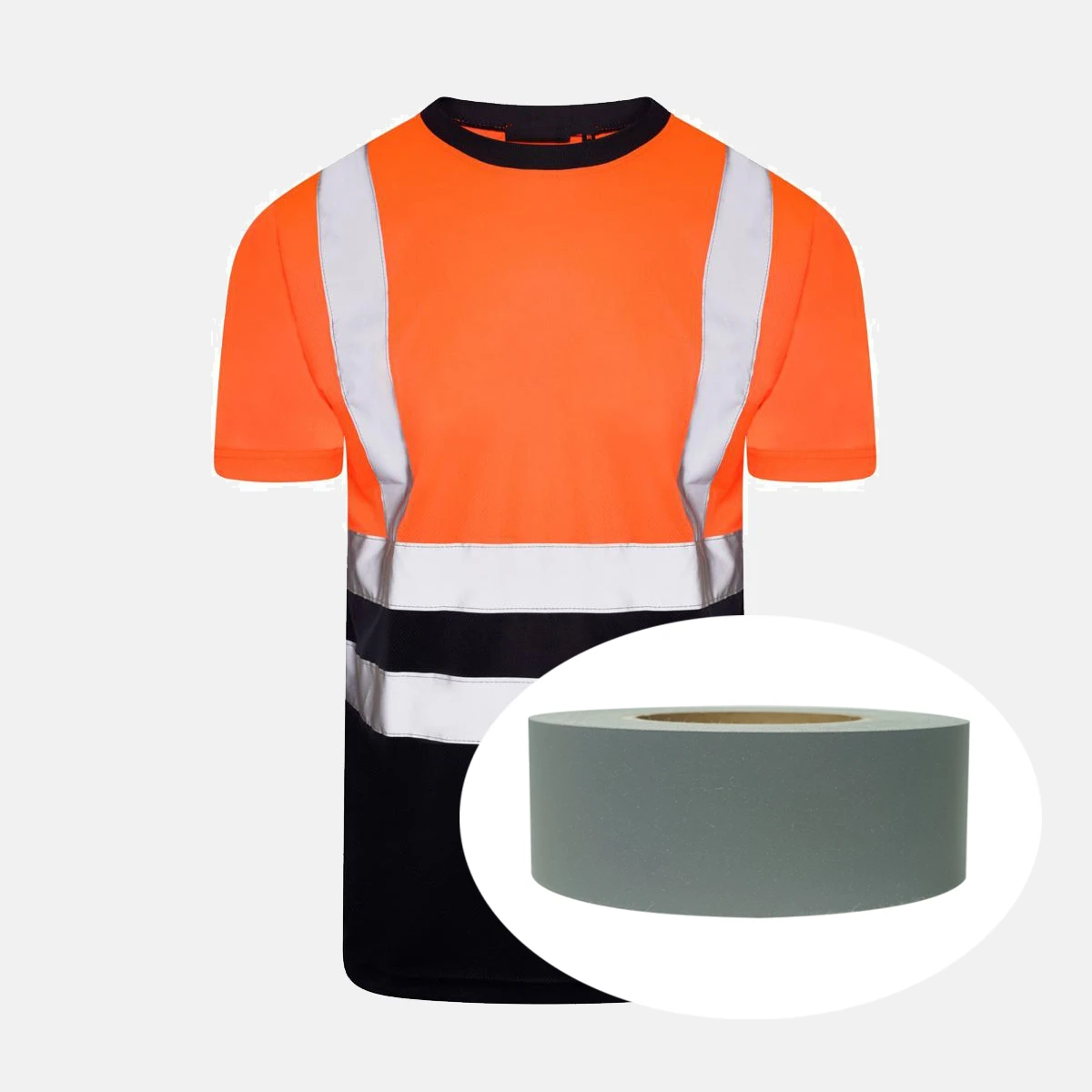 Grey Polyester Reflective Tape Sew on Clothing 25 Home Wash Cycle Reflective Fabric