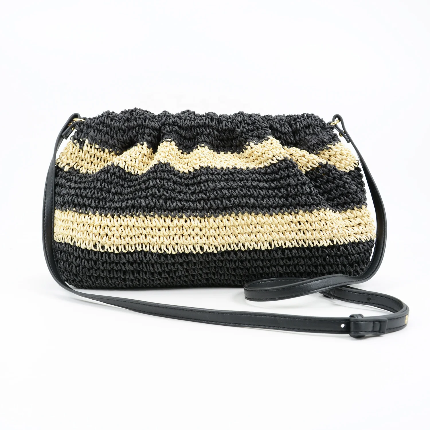 Ручной вязаной бумажной полосатой соломенной клатч-Кроссбоди винтажный богемный Модный женский весенне-летний плечевой мессенджер