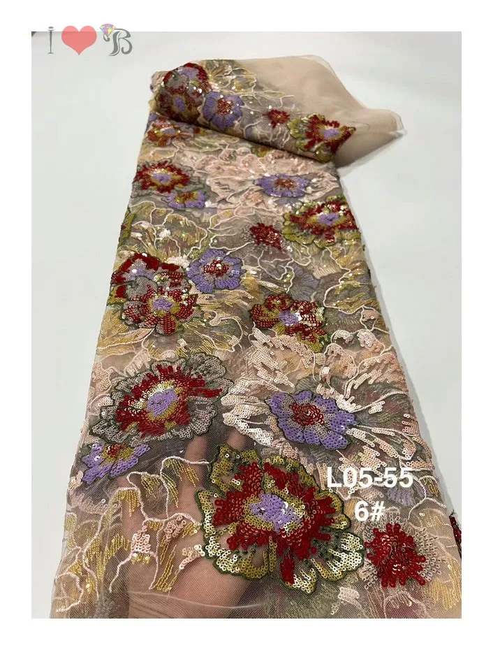 fashion floral sequins lace fabric for dubai lace fabric market
