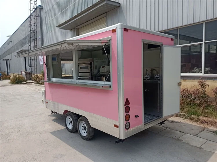 Modern Design Mobile Kitchen Food Cart Trailer Van Hot dog cart Ice Cream Cart Food Truck For Sale