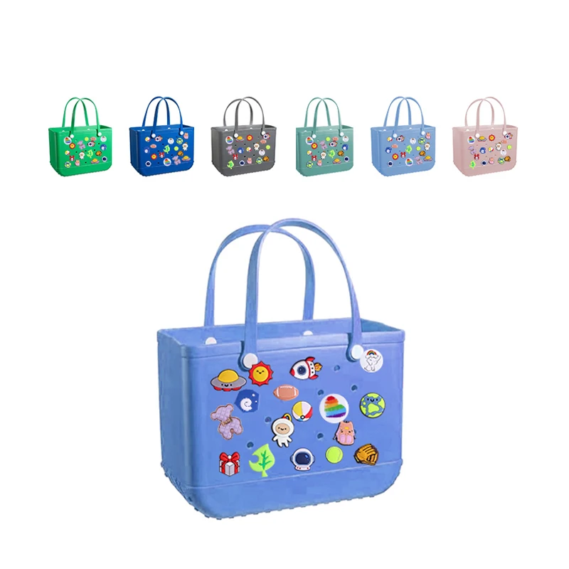 Candy Multicolor Luxury Bucket Beach Large Shopping Tote Bag Silicone Eva Pineapple Tie dye Eva Tote Bag For Women