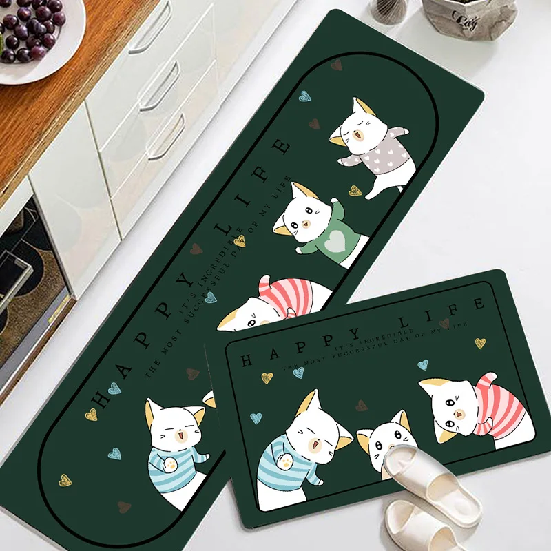 Cushioned Non-Slip Rubber Back Waterproof Kitchen Floor Mats and rugs