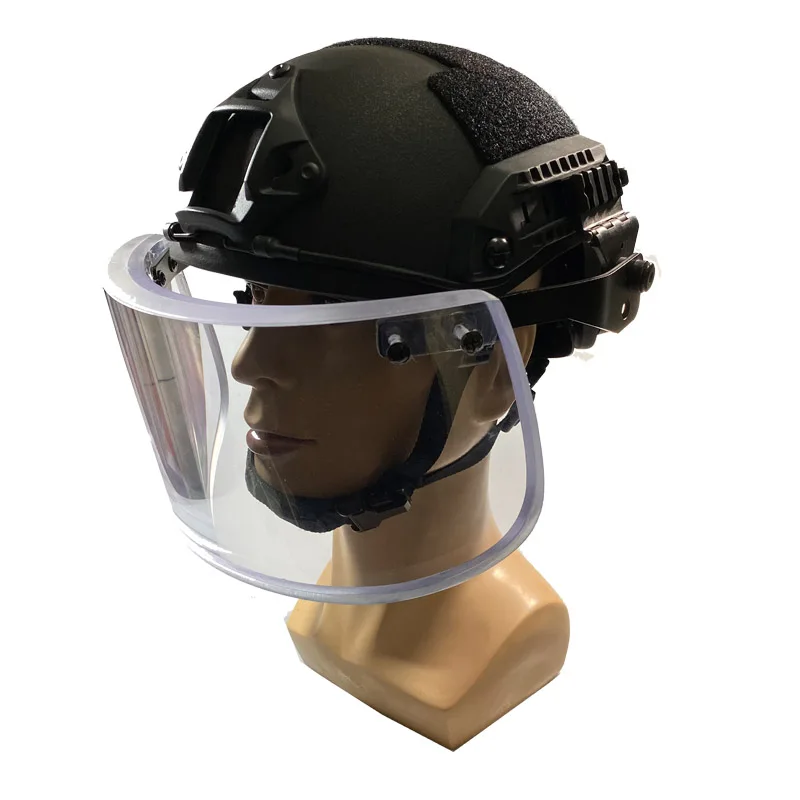 Bullet Proof Face Visor Ballistic Helmet Facial enhancement protection Polycarbonate transparent face shield