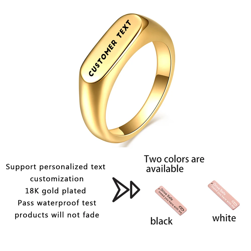 Для нанесения массивные кольца personlise нержавеющая сталь Pvd 18K Позолоченные ювелирные изделия из нержавеющей стали кольцо-купол не тускнеет
