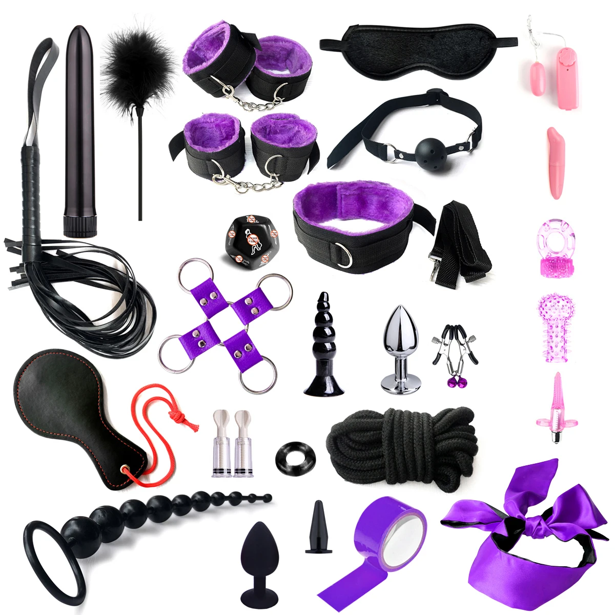 28 Pcs/Set Luxury Bondage Restriants Kit Adult Sex Games Fetish Slave BDSM PU Leather Sex Toys For Couples Complete Bondage Kit
