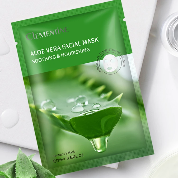 Manufacturer Wholesale Private Label  Aloe Vera Mask Skin Care Whitening Moisturizing Disposable Face Sheet Mask