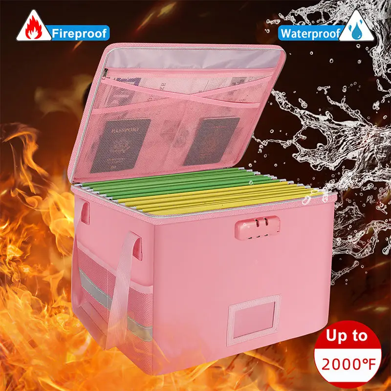 File Organizer Box Fire Proof File Storage Box With Lock Fireproof Document Letter Legal File Safe Important Value Organizer