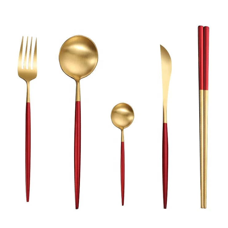 Столовые приборы из нержавеющей стали с ручкой для рисования, 18/10, 5 шт.