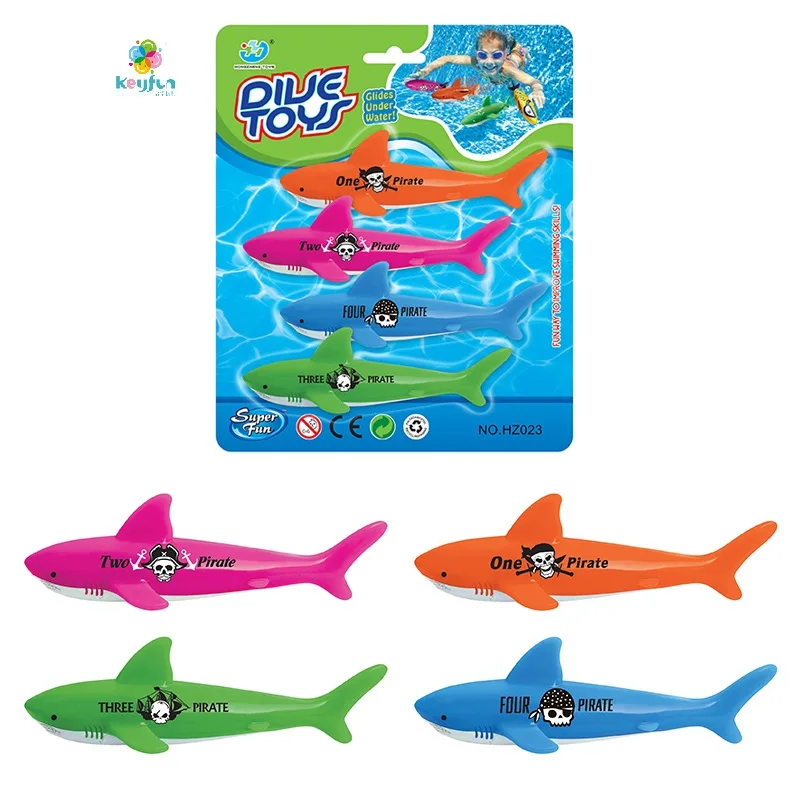 2023 summer kids pool swimming toys diving torpedo water toy dive toy pirate shark fish set