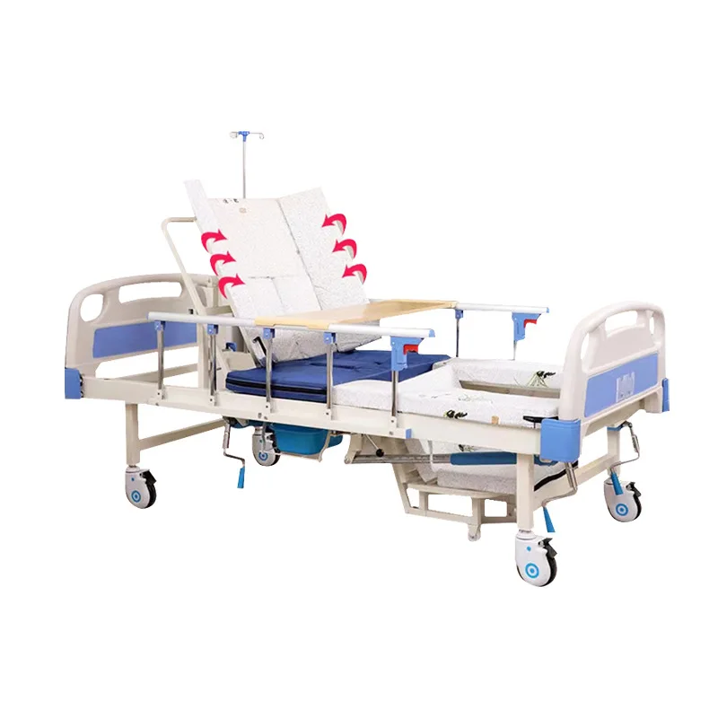3 crank multifunction manual manufacturers icu care patient home rehabilitation hospital nursing beds with automatic toilet