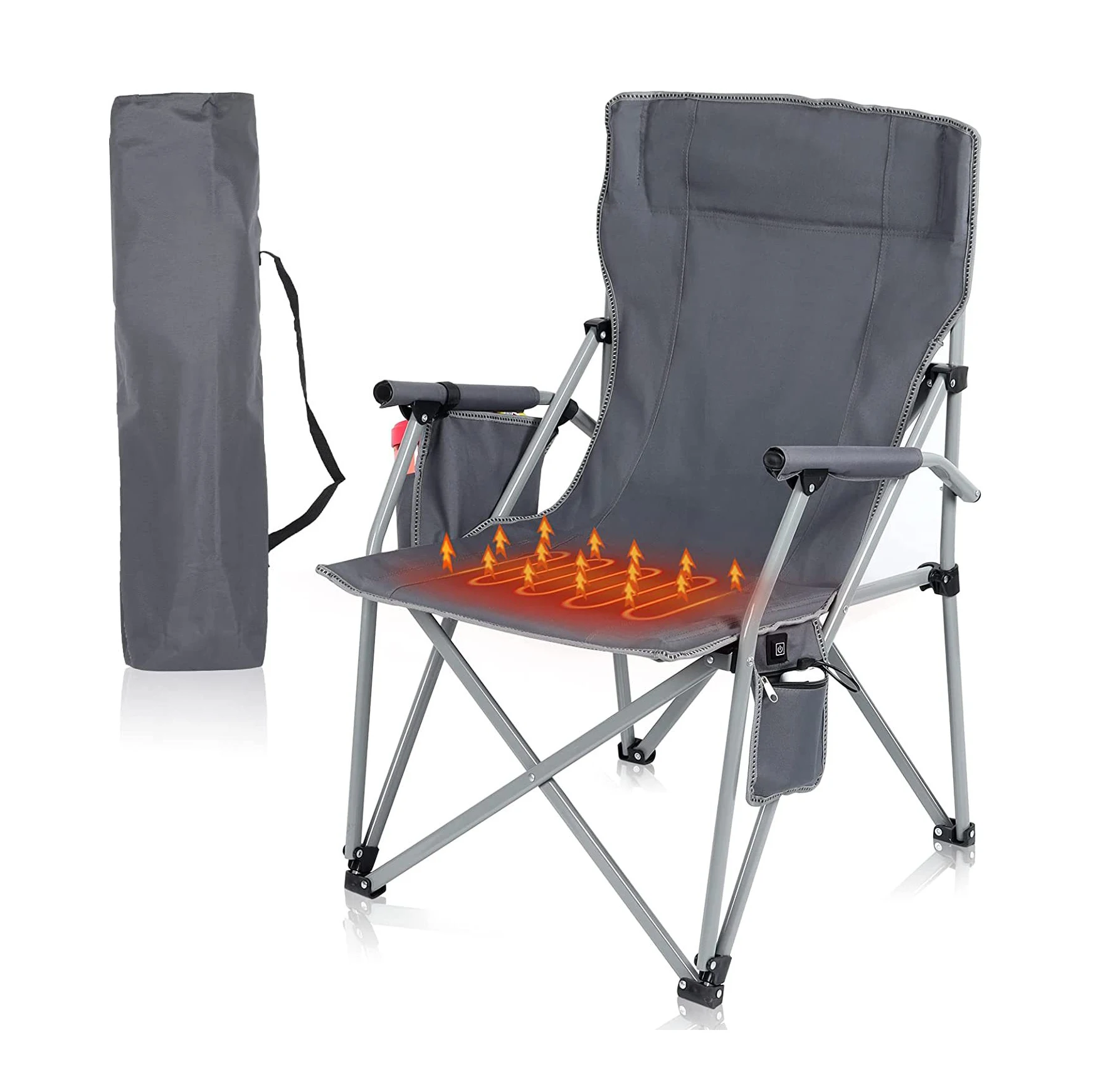 Comfortable Chaise Lounge Metal Folding Chair Leisure Outdoor Fishing Heated Camp Chair