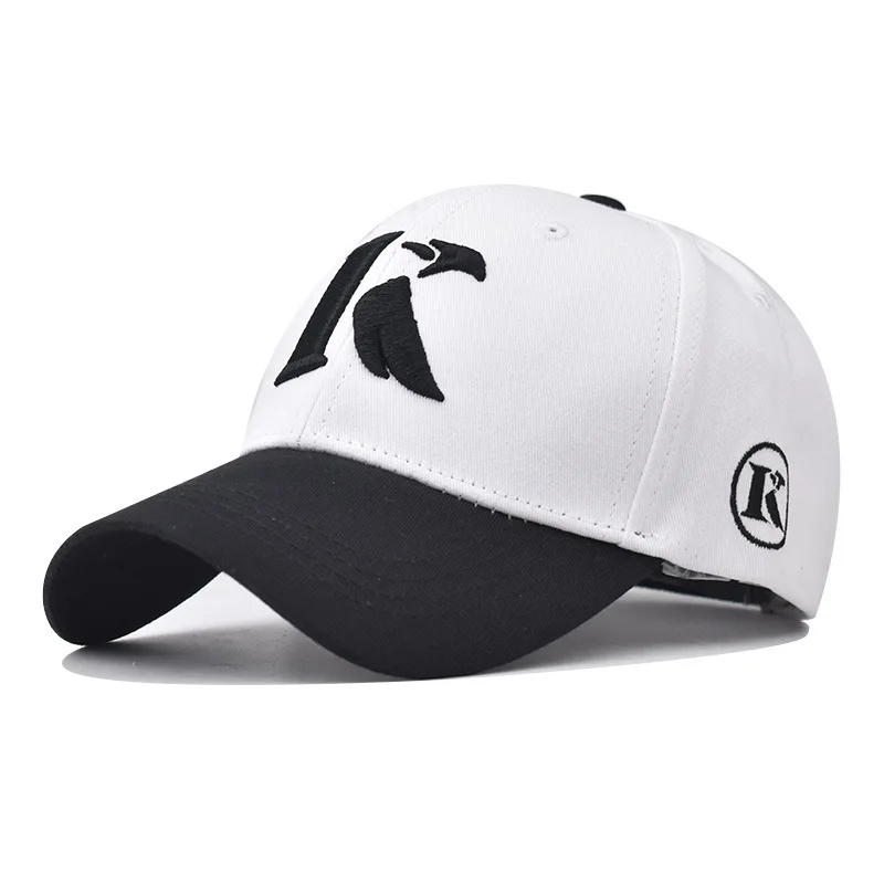 New Four Seasons two-tone  Cotton Baseball Hat for Men and Women Cotton K Letter Embroidered sport sun visor hats