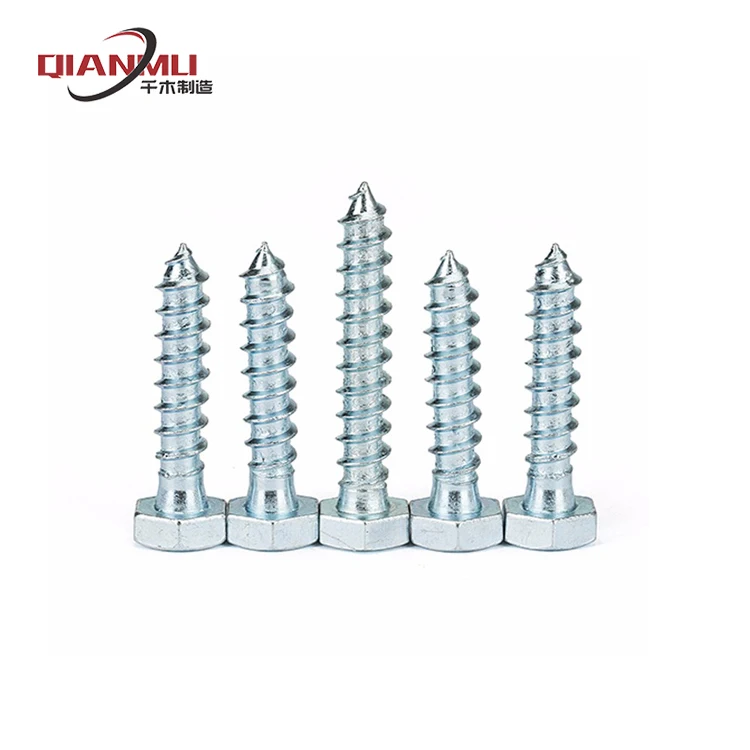 Blue white zinc wood screw