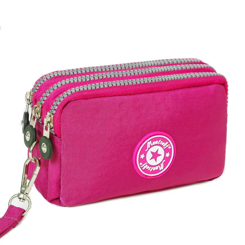 Cheap Korean Wallet Short Three-zip Women Mobile Phone Bag Sublimation Key case Coin Purse for Girl