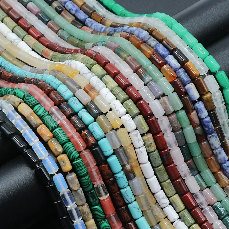 6*10mm Natural Gemstone Rose Quartz Loose Beads Cylinder Agate Loose Beaded for Jewelry Making