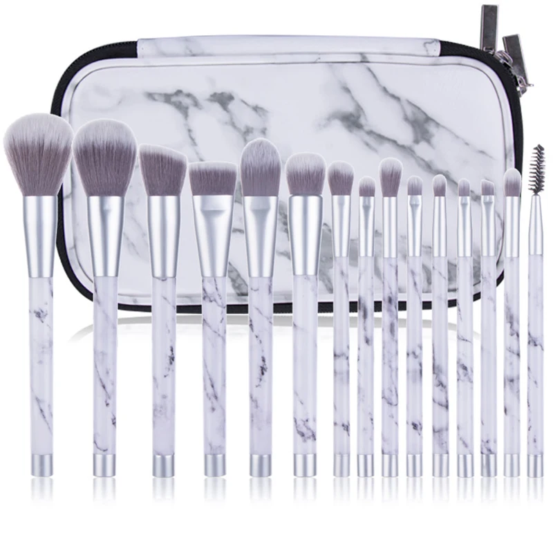
Miyaup marble handle and bag makeup brushes set 15 pcs gorgeous makeup brush wholesale customized make up brush set 