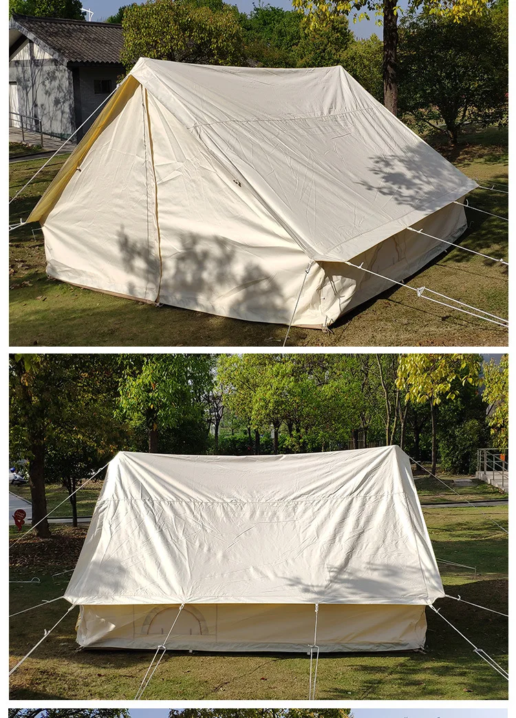 3-4 Person Waterproof Moistureproof Glamping Outdoor Oxford Classic Ridge A-frame Tent