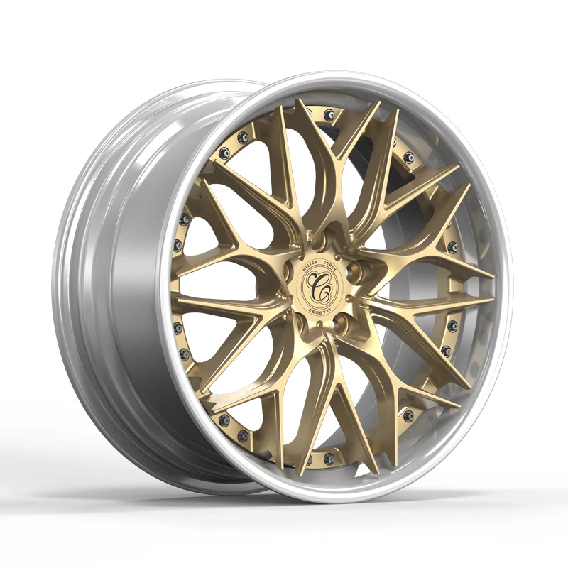 OEM china 5 hole 16 17 18 19 20 21 22  inch white silver light weight 2 piece forged alloy racing passenger car hub wheels rims