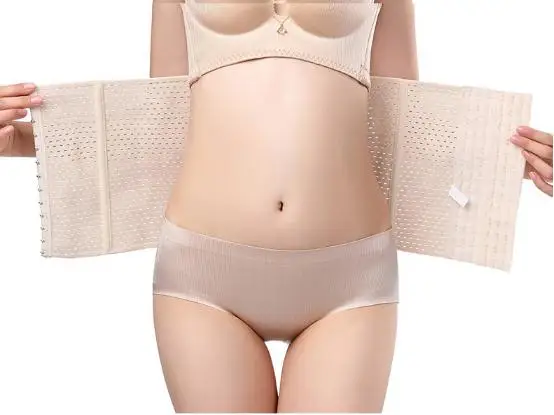 
1004 Hollow breathable out Waist Trainer Body shapewear Postpartum Elastic Corset Six - breasted adjustable Slimming Belt 