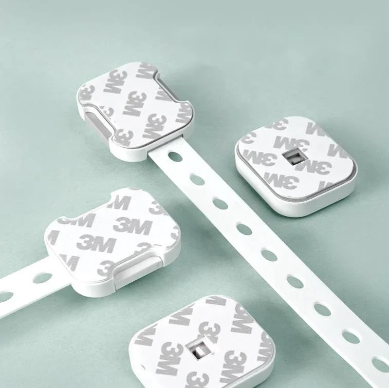 Hot Sale Baby Safety Locks Child Proof Cabinet Locks With Adhesive Adjustable Strap Latches For Drawer Fridge Toilet