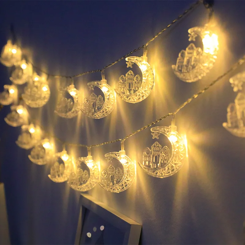 EID Mubarak String Light Ramadan Kareem LED Fairy Lights Moon Star LED Light Ramadan Decoration
