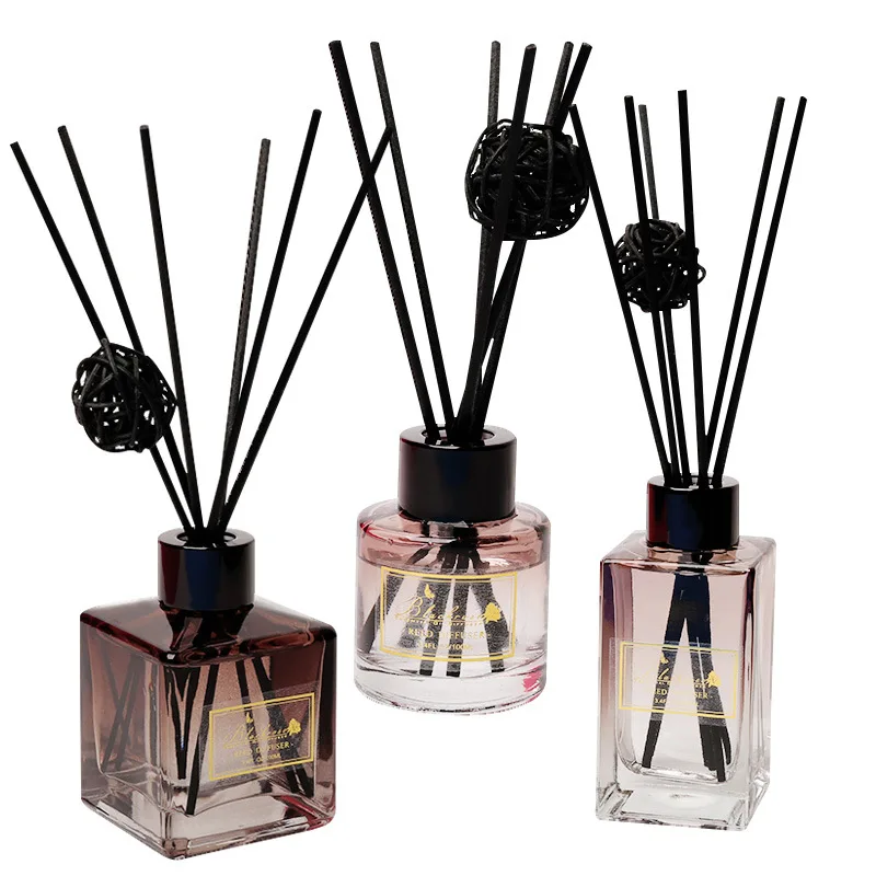 Mescente Customised Logo Amber Glass Perfume Home Reed Diffuser Men Set of 3